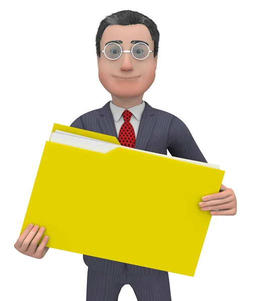 Folder Shows Organizing And Paperwork 3d Rendering — Stock Photo, Image