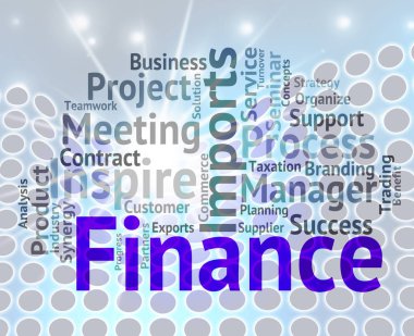 Finance Word Indicates Business Profit And Investment clipart