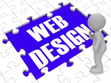 Web sitesi içerik 3B oluşturma Web Tasarım bulmaca gösterir