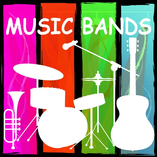 Music Bands Meaning Audio Musical And Melody — Stock Photo, Image