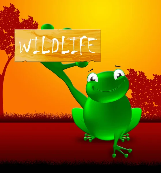 Segno di fauna selvatica Mostra animali selvatici 3d Illustrazione — Foto Stock