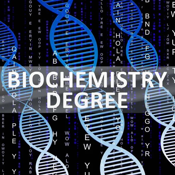 Biokémia mértékű megmutatja Biotech minősítési 3D-s illusztráció — Stock Fotó