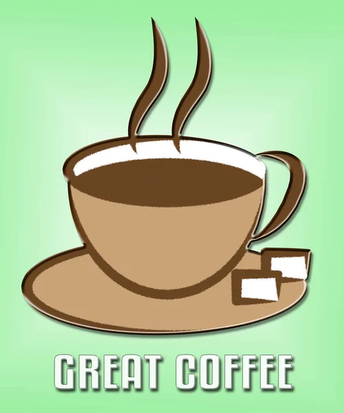 Gran café muestra mejor bebida y cafeína — Foto de Stock