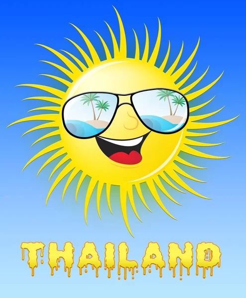 泰国太阳微笑意味着阳光明媚的 3d 图 — 图库照片