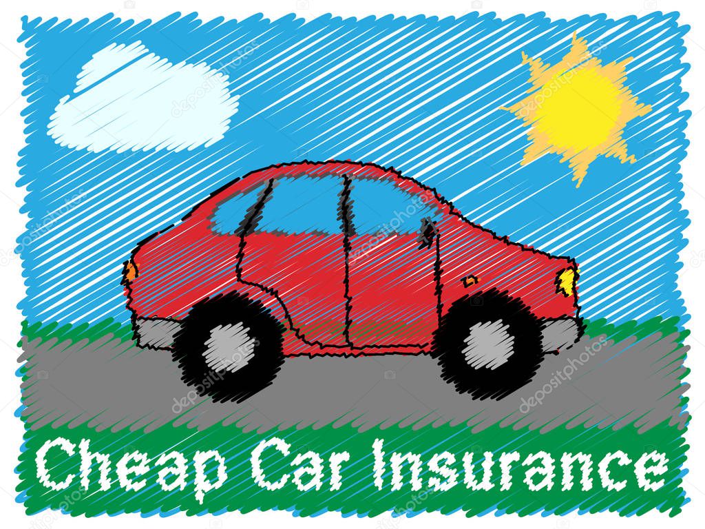 Cheap Car Insurance Means Auto Policy 3d Illustration