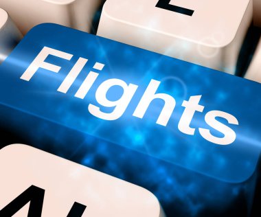 Uçuşlar anahtar Yurtdışı tatil için 3d render