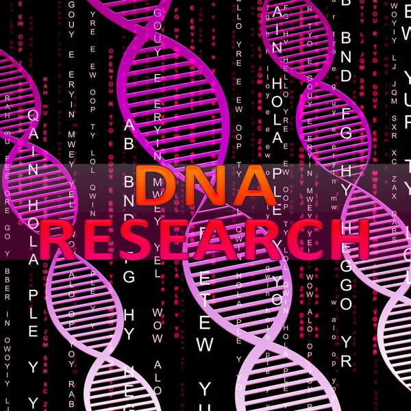 Dna Rresearch signifie expériences génétiques Illustration 3D — Photo