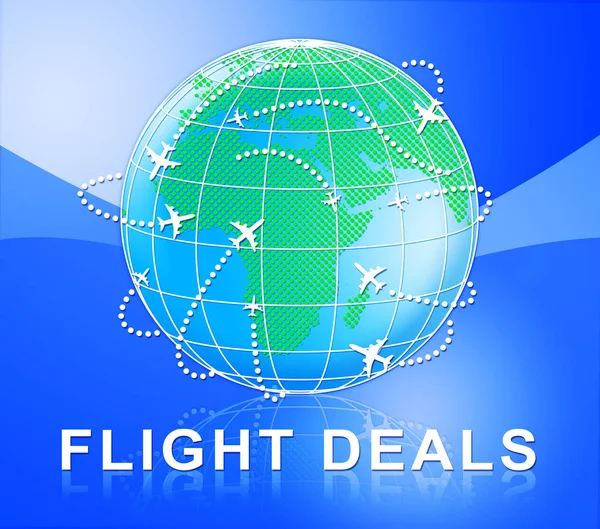 Flight Deals Represents Low Cost Flights 3d Illustration — Stock Photo, Image
