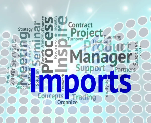 Imports Word Means Buy Abroad And Cargo — Stock Photo, Image