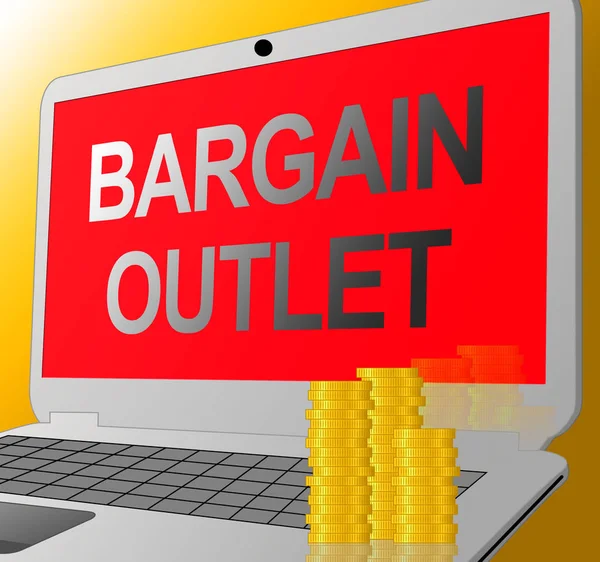 Bargain Outlet rappresenta lo sconto di mercato 3d Illustrazione — Foto Stock