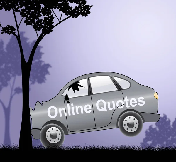 Online Quotes Shows Car Policies 3d Illustration — Stock Photo, Image