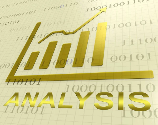 Analyse grafiek toont de Data Analytics 3d Rendering — Stockfoto