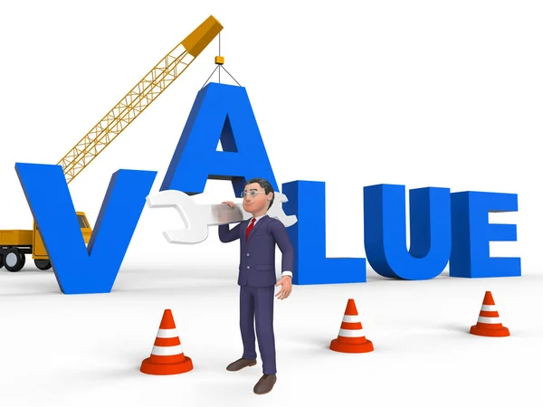 Construir valor Significado Vale la pena Coste Renderización 3d —  Fotos de Stock