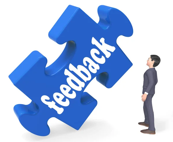 Feedback significa opinião Comentários Inquéritos 3D Rendering — Fotografia de Stock