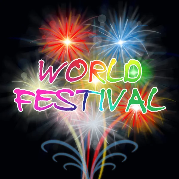 Světový Festival ohňostroj ukazuje globální pyrotechnických událostí — Stock fotografie