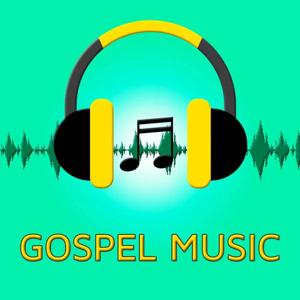 Muzyki gospel pokazuje chrześcijańskiej nauki 3d ilustracja — Zdjęcie stockowe