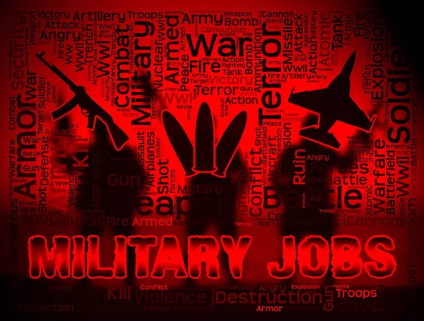 Military Jobs Showing Army Hiring And Employment — Stock Photo, Image