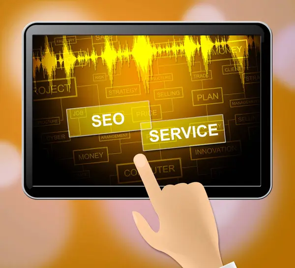 SEO Service betekent Search Engine Optimization 3d illustratie — Stockfoto