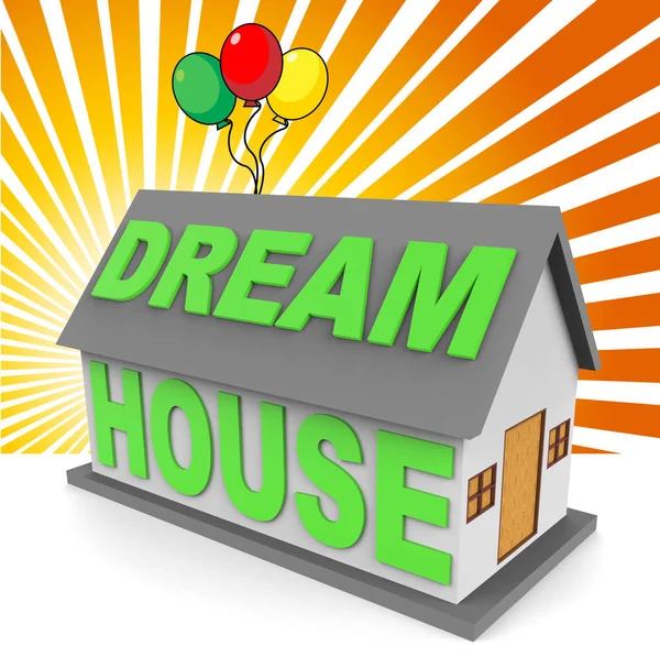 梦想中的房子代表理想家庭 3d 渲染 — 图库照片