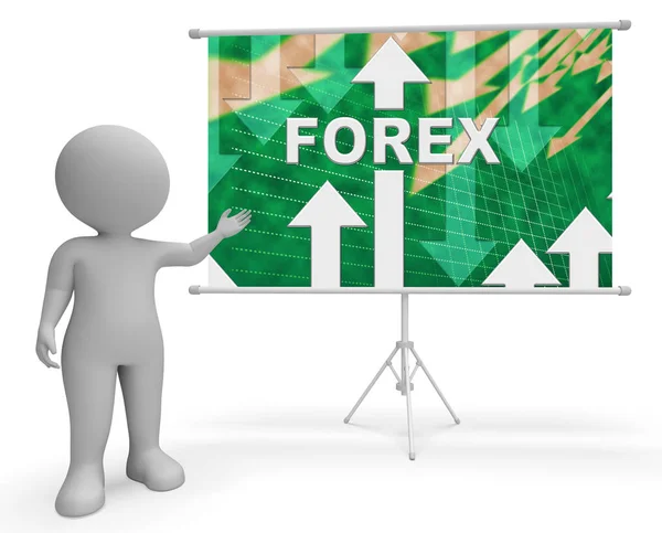 Forex Graph Means Foreign Currency 3d Illustration — Stock Photo, Image