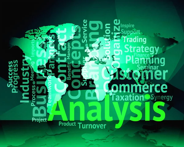 Analysewort bedeutet untersucht analysieren und untersuchen — Stockfoto