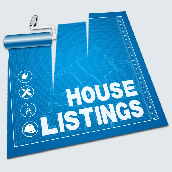 House Listings Shows Property For Sale 3d Illustration — Stock Photo, Image