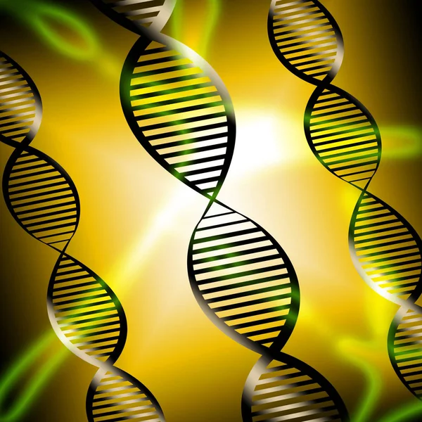 Dna Helix Shows Genetic Chromosome 3d Illustration