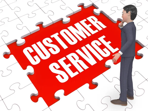 Customer Service Puzzle Showing Support 3d Rendering — Stock Photo, Image