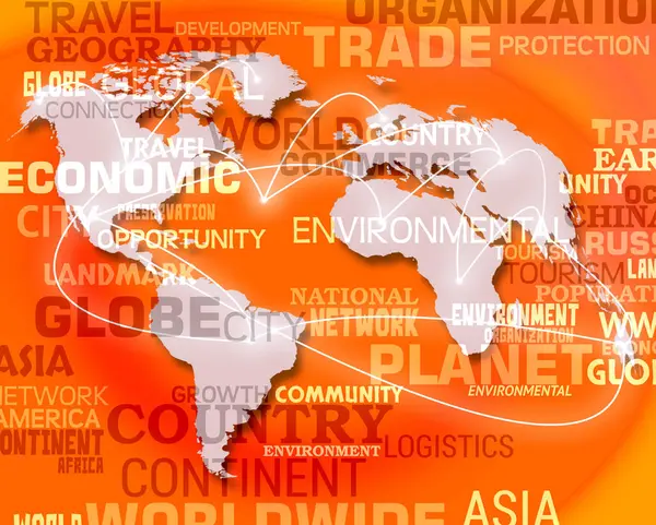 Orange World Map Antecedentes Medios Mapas Globales Internacionales — Foto de Stock