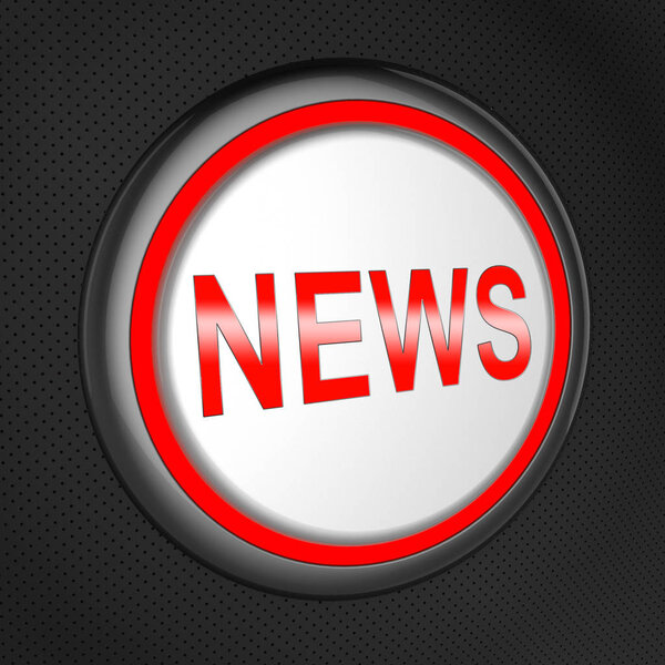News Button Means Global Headlines 3d Illustration