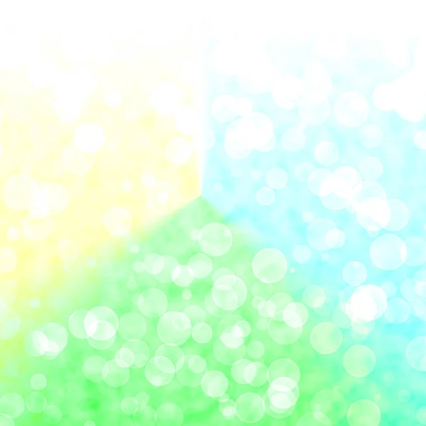 Bokeh wibrujący zielony i żółty tło rozmazane światła — Zdjęcie stockowe