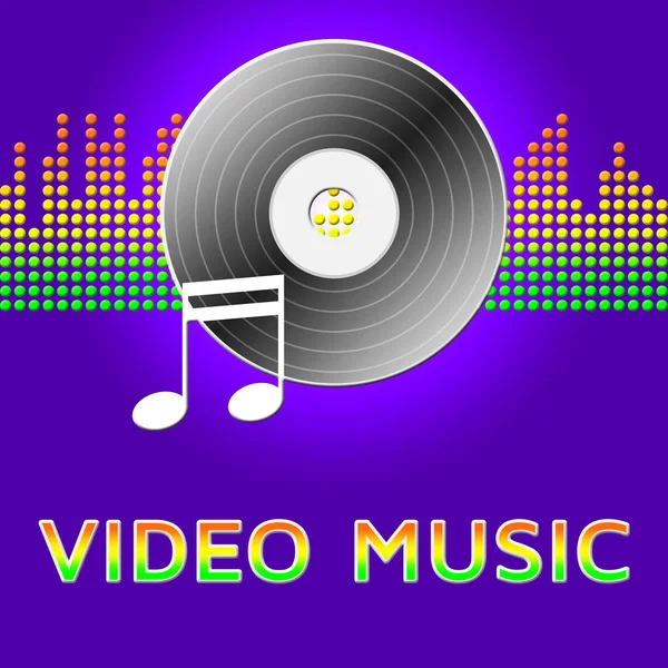 Video muziek staat voor Audio visuele 3d illustratie — Stockfoto