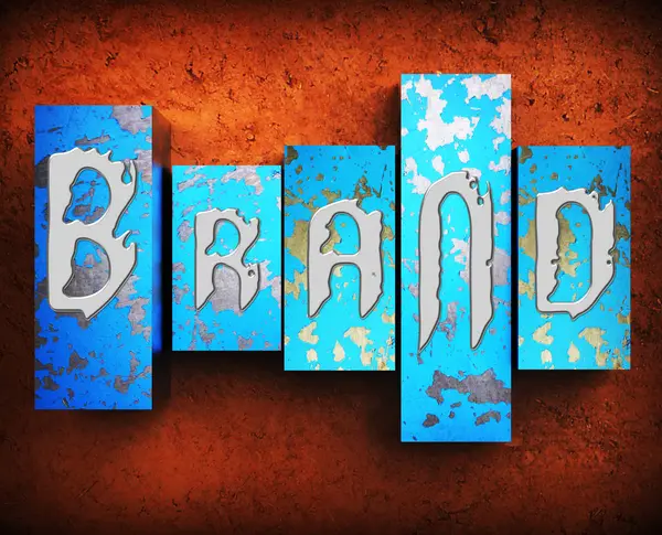 ブランドという言葉の意味 3 d イラストレーションのブランド商標 — ストック写真