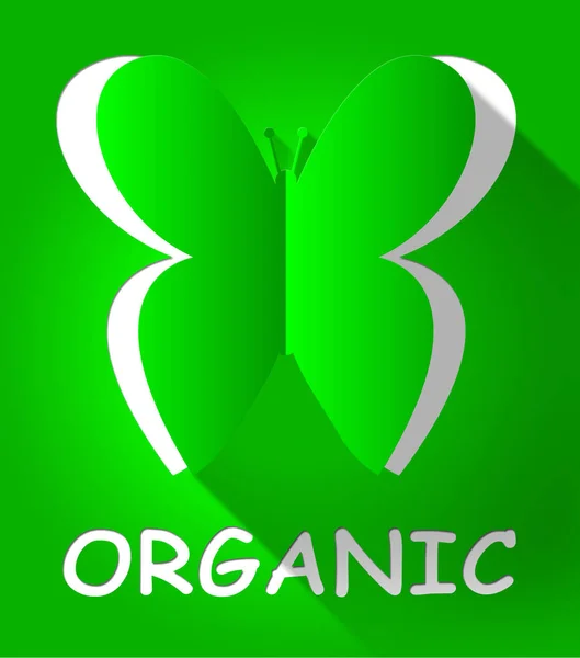 Organický Butterfly ukazuje přírodní produkt 3d ilustrace — Stock fotografie