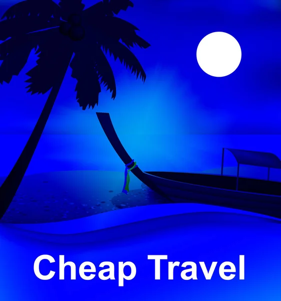 Goedkoop reizen die lage kosten vertegenwoordigen Tours 3d illustratie — Stockfoto