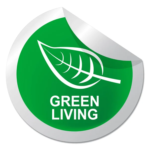 Green Living zeigt Öko-Lifestyle 3D-Illustration — Stockfoto