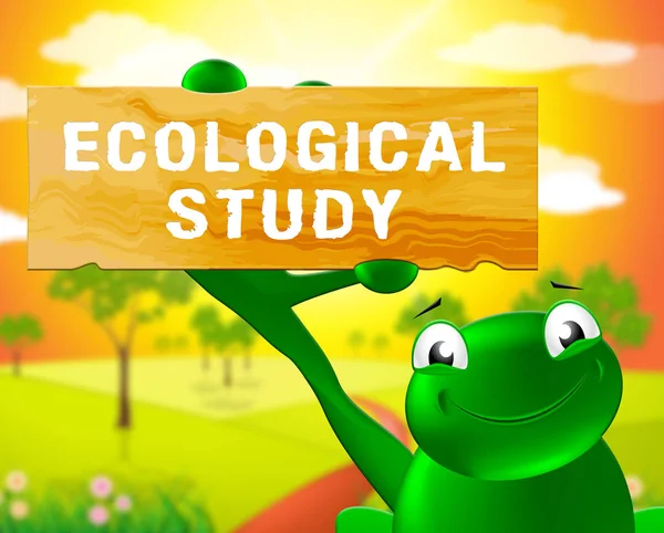 Ekologiska studie skylten visar Eco recension 3d Illustration — Stockfoto