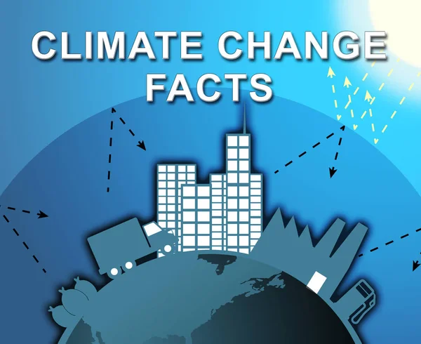 Datos del Cambio Climático Muestra el Calentamiento Global Ilustración 3D —  Fotos de Stock