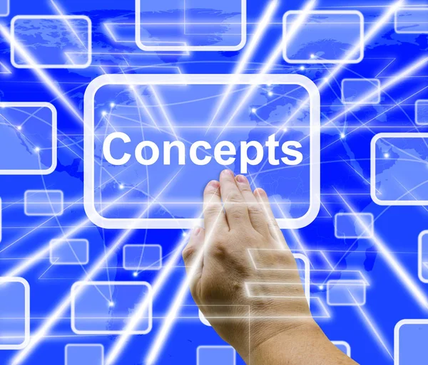 Concepts Button Showing Ideas Thinking 3d Rendering — Stock Photo, Image