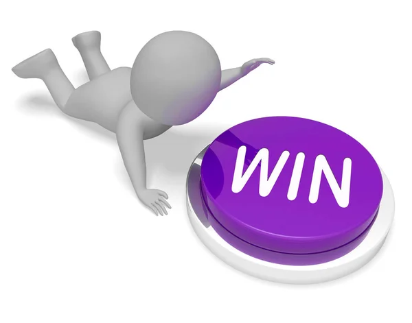 Win Button Means Resolution Winner 3d Rendering — Stock Photo, Image