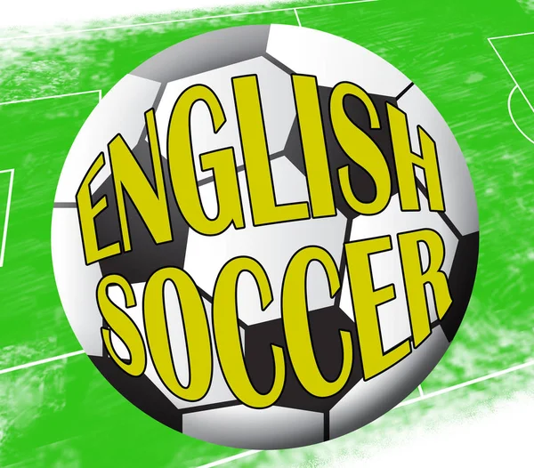 Anglický fotbal ukazuje Anglie fotbal 3d ilustrace — Stock fotografie