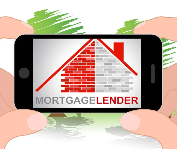 Mortgage långivare innebär hem lån 3d Illustration — Stockfoto