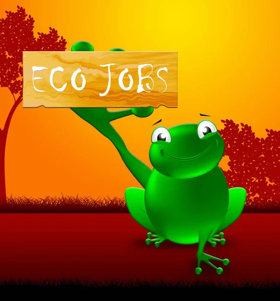 Eco Jobs montre une carrière verte Illustration 3d — Photo