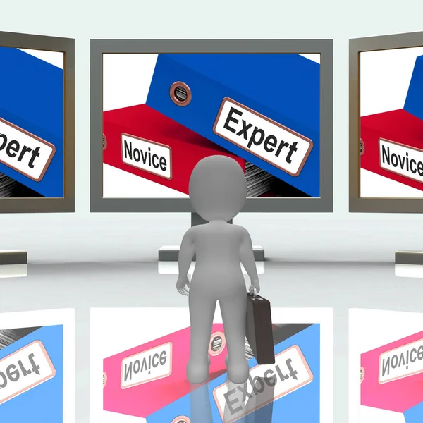 Expert Novice Screen Mean Learner 3d Rendering — Stock Photo, Image