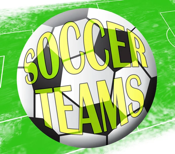 Piłka nożna drużyny oznacza 3d ilustracja klubów piłkarskich — Zdjęcie stockowe