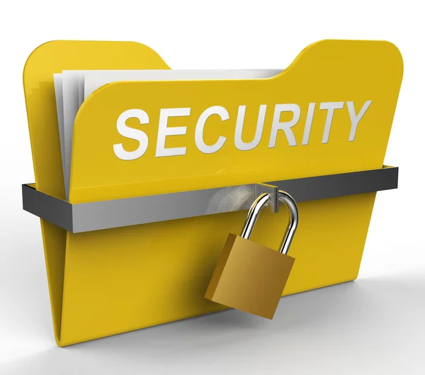 File di sicurezza significa Rendering 3d protetto da password — Foto Stock