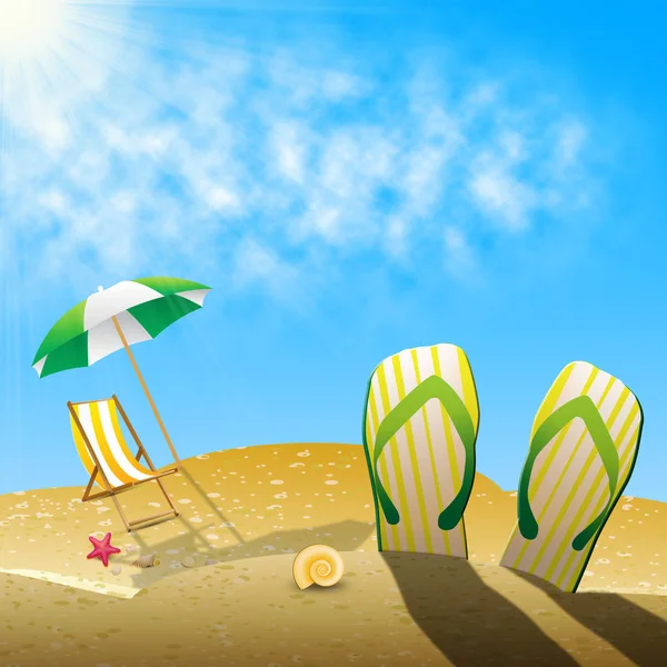 Vacker strand visar Summer Sea 3d Illustration — Stockfoto