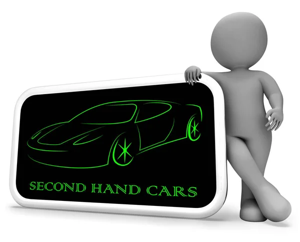 Druhé ruky auta prostředky přenosu 3d vykreslování — Stock fotografie