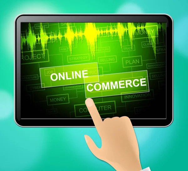 Online Commerce Means Internet Trade 3d Illustration — Stock Photo, Image