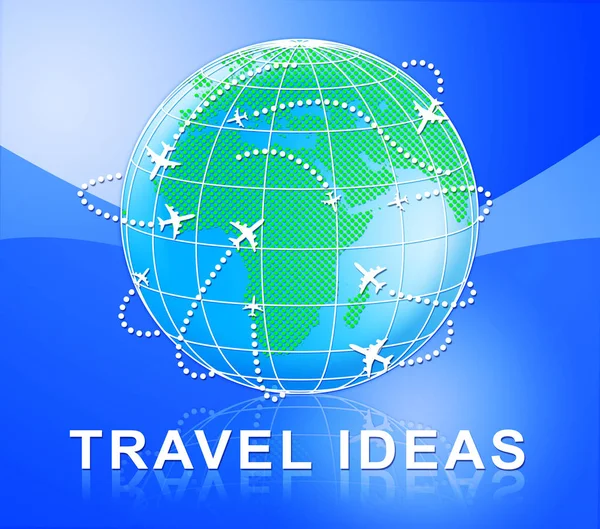 Ideas de viaje muestra escapada de vacaciones Ilustración 3d —  Fotos de Stock